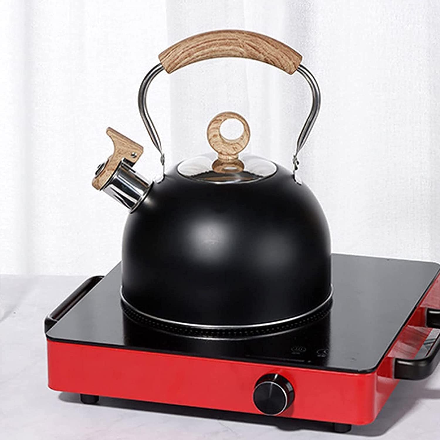 Czajnik do Herbaty 2.5L Gwizdający Czajnik Do Herbaty Czajnik Ze Stali Nierdzewnej Z Uchwytem Zapobiegającym Nagrzewaniu Do Kuchenki Indukcyjnej Gazowej Top Water Coffee Czajnik do Gotowania Wody (Co