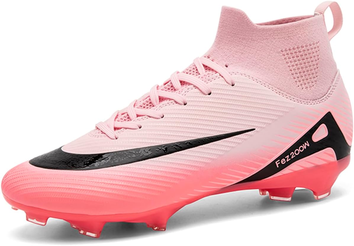 WOWEI Voetbalschoenen voor heren en jongens, High Top Spike Cleats Outdoor Athletics, professionele trainingsschoenen, voetbalschoenen voor jongens en kinderen, voor wedstrijden