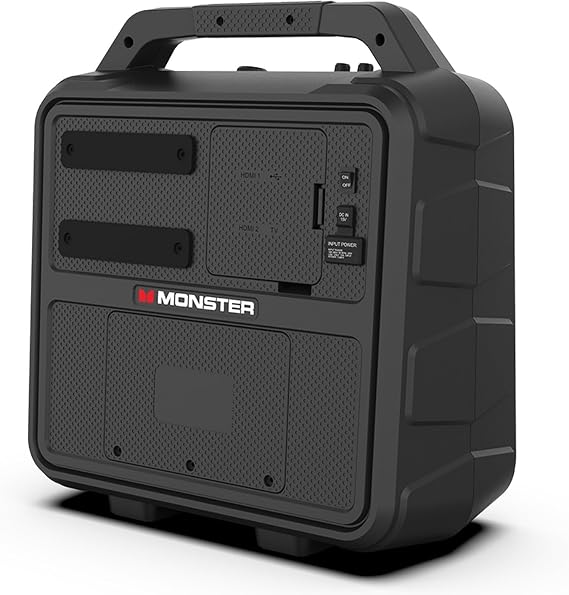 Monster Vision 2 | Portable Entertainment System with 15.6 1080p Display & 60W Speakers | up to 25 Hours of Playtime | Dual HDMI Ports | Includes USB-C to HDMI Cable | ATSC Tuner for Portable TV use