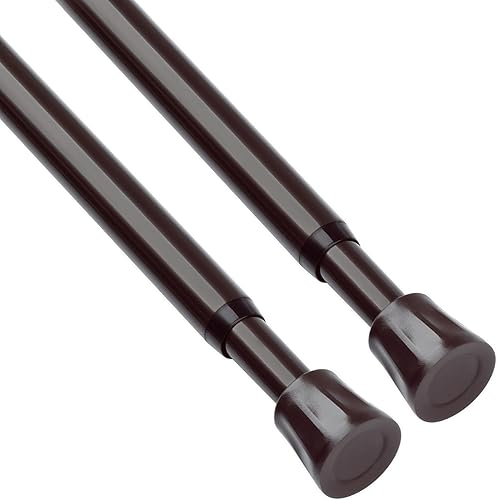 TYRON - 2 barras de cortina de tensión de resorte de 28 a 40 pulgadas, bronce, varillas de tensión pequeñas ajustables, barra de cortina de ventana