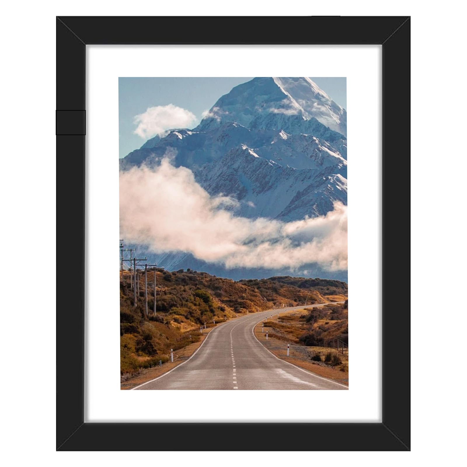 A3 Picture Frame -29.7x42 cm, A3 Organic Glass Black Solid Wood Frame, Wall Mounted Frame, Display Pictures Suitable for Home, Office, Wall Corridor (Black)