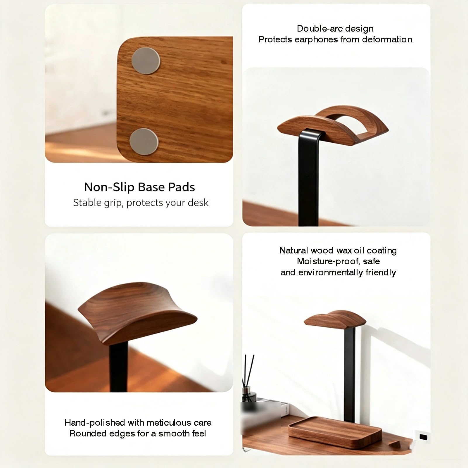 Soporte De Madera For Auriculares, Colgador De Auriculares For Juegos