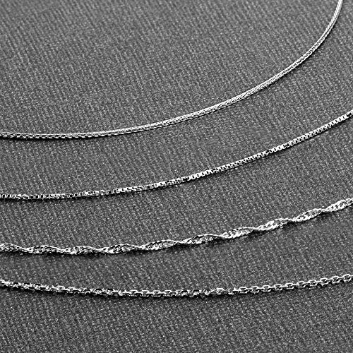 Rhodium Plated Sterling Silver 24 Inch Thin Adjustable Chain Italian Necklace for Women3