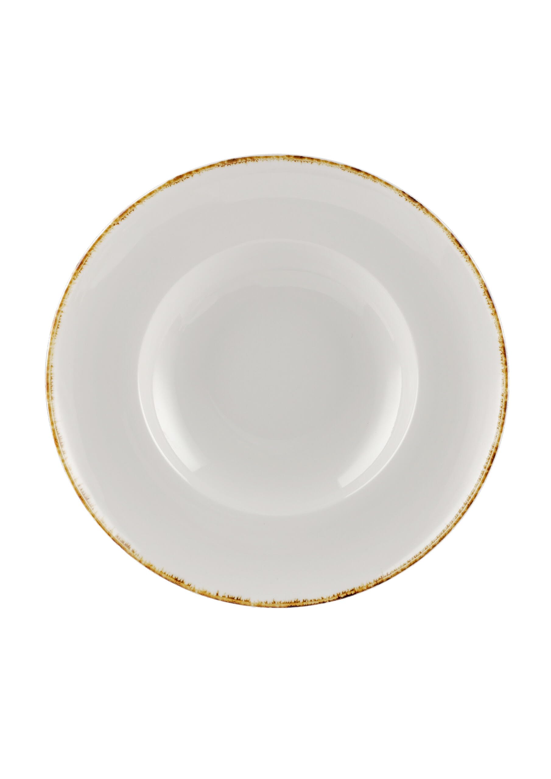 METRO Professional Plato para Pasta Ateo, Porcelana, 27 cm de Diámetro, Beige con Borde Decorativo, Apto para Microondas y Lavavajillas, Pack de 4