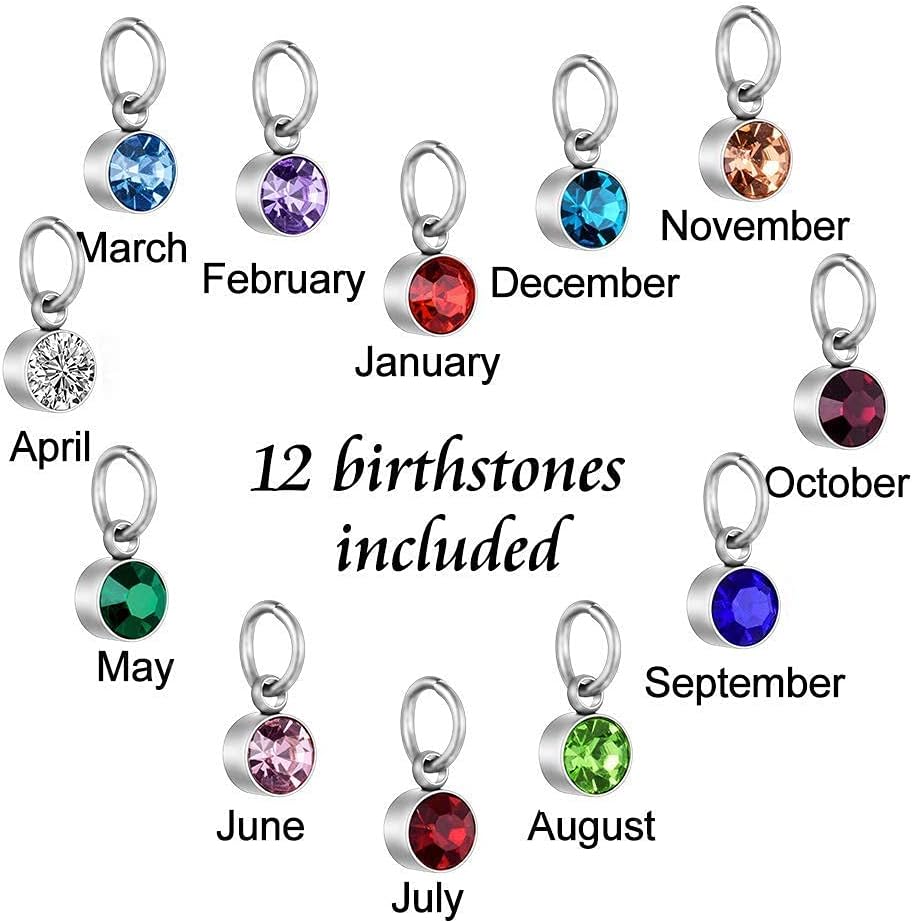 Small Keepsake Urns for Ashes Mini Cremation Urns for Ashes Stainless Steel Memorial Ashes Holder & Heart Urn Necklace for Ashes with 12 Birthstones -God Has You in His Arms, I Have You in My Heart