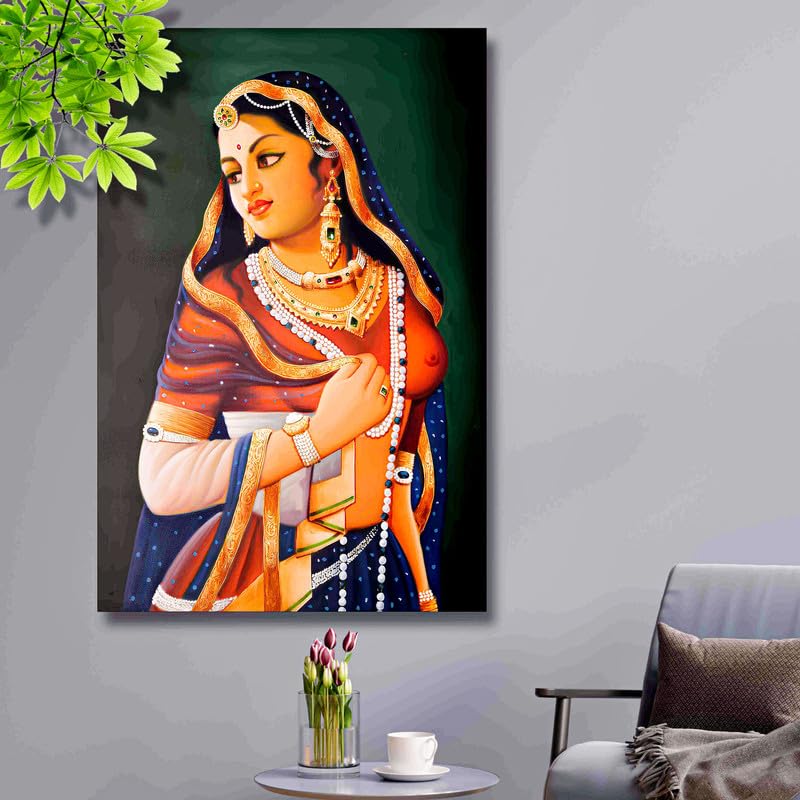 SAF paintings Unframed Rolled Art Print|| Traditional Woman Canvas Wall Painting for Home Décor And Office CR-29 (B0CD81W13Y) Amazon Price History, Amazon Price Tracker