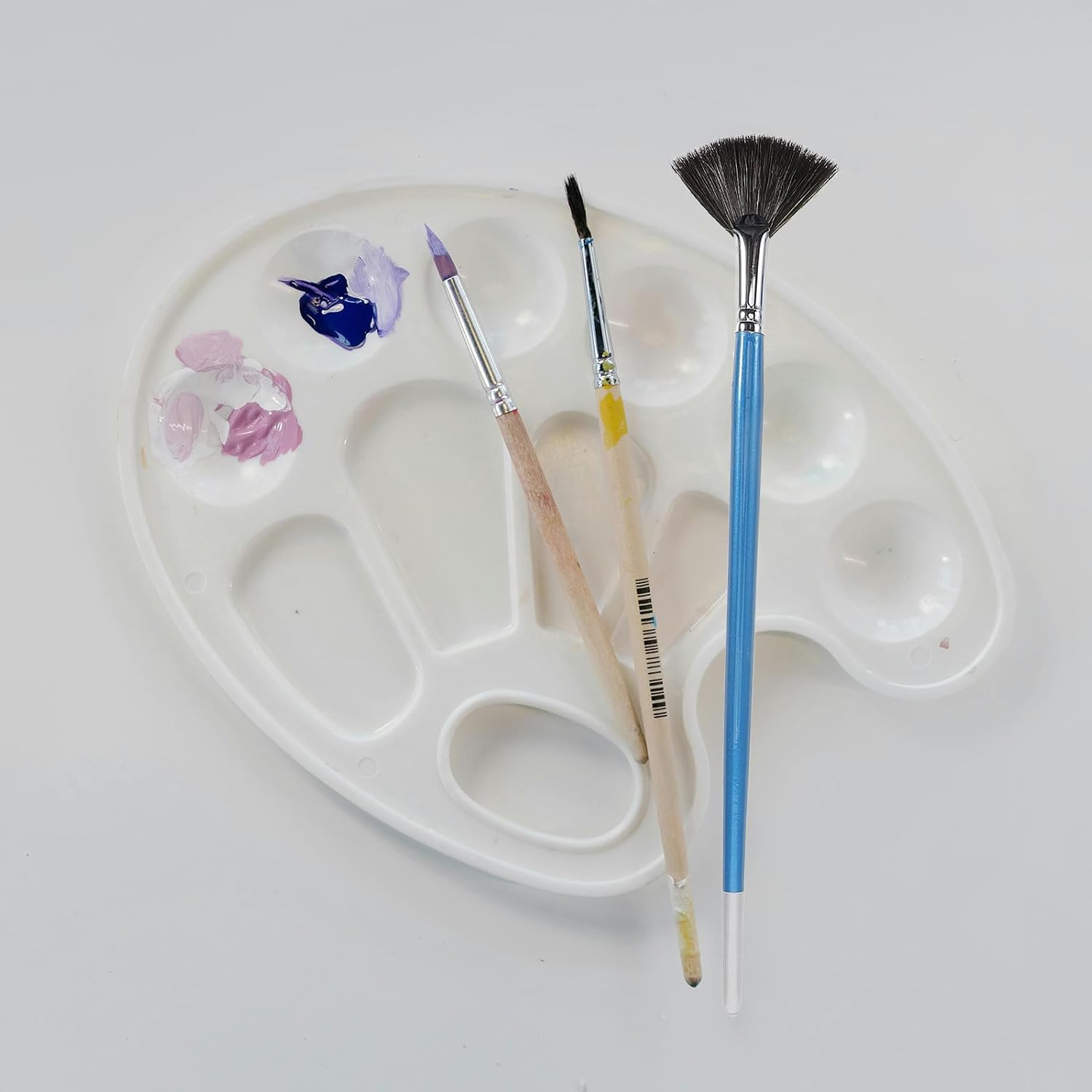 Alipis Fan Paint Brush for Artists and Nylon Watercolor and Acrylic Painting Brush for Pottery and Craft Painting