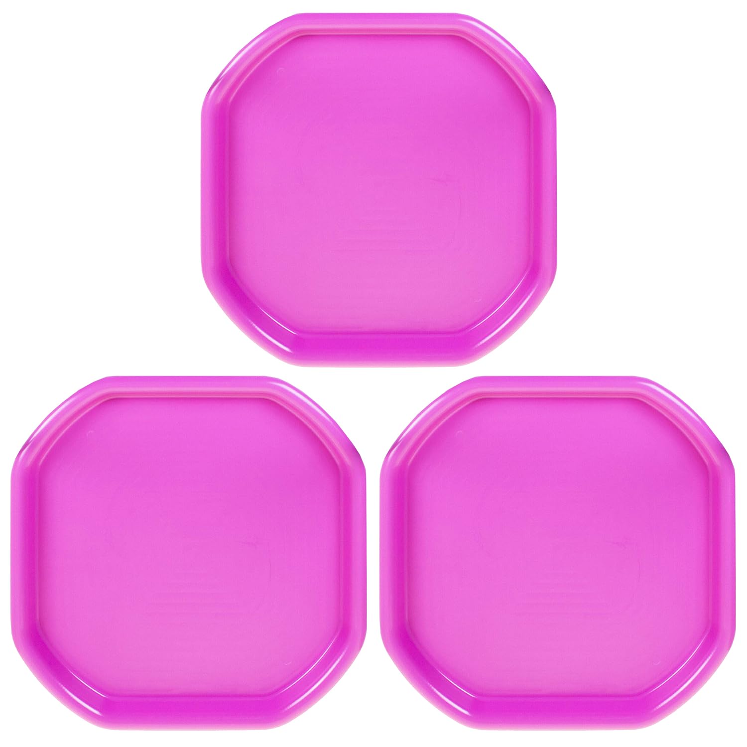 (Set of 3) Small Plastic Mixing Tray Water Play Builder Equipment Sand Pool Pit Tray Water Game Garden Beach Tuff Toddlers Messy Activities For Cement Mortar & Sand Plastering 70x70 CM (Pink)
