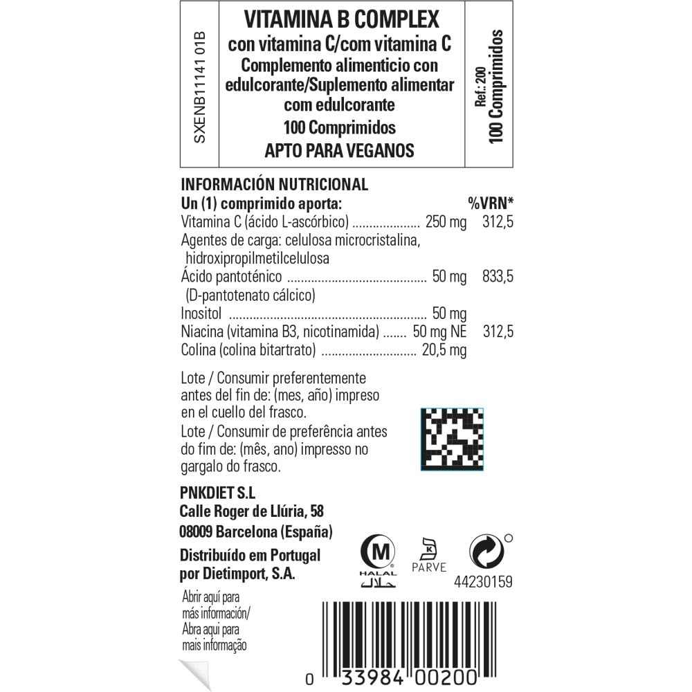 Solgar Vitamina B-Complex con Vitamina C, Sabor y Aroma Vainilla, 100 Unidades (Paquete de 1)