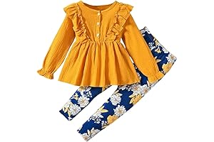 Kid Toddler Girl Clothes Bowknot Ruffle Sleeve Top + Floral Allover Pants...