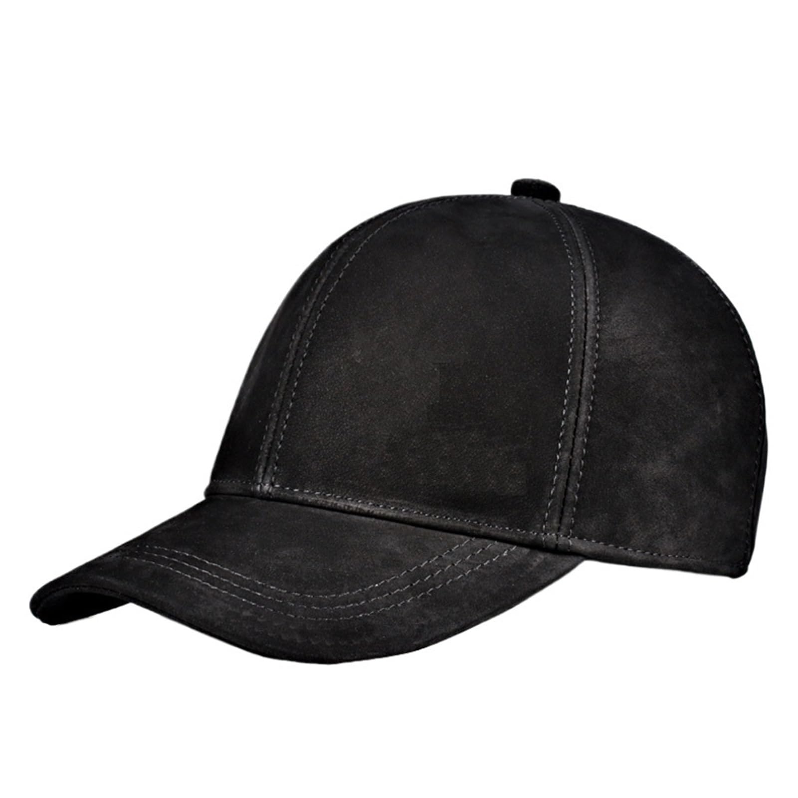 Cappello in Pelle da Uomo Invernale Berretto Baseball Regolabile Tesa Larga Scamosciata Moda Casual Donna Hip Pop Sottile Gorra
