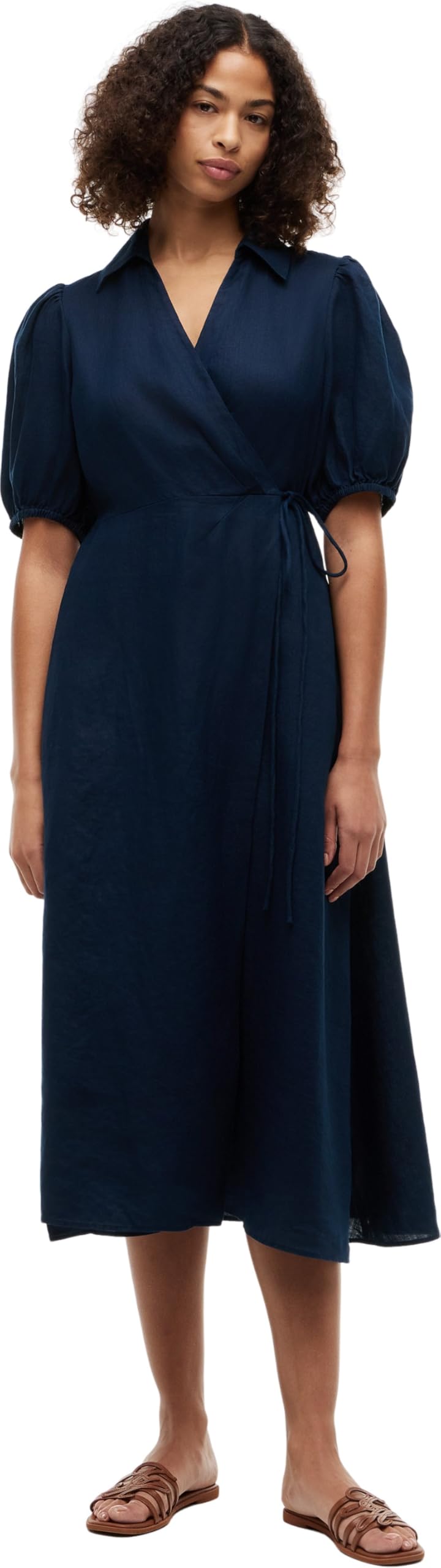 Tommy Hilfiger Sumr Linen Wrap LNG Midi Drs Ww0ww51011 Abito Avvolgente Donna (Pacco da 1)