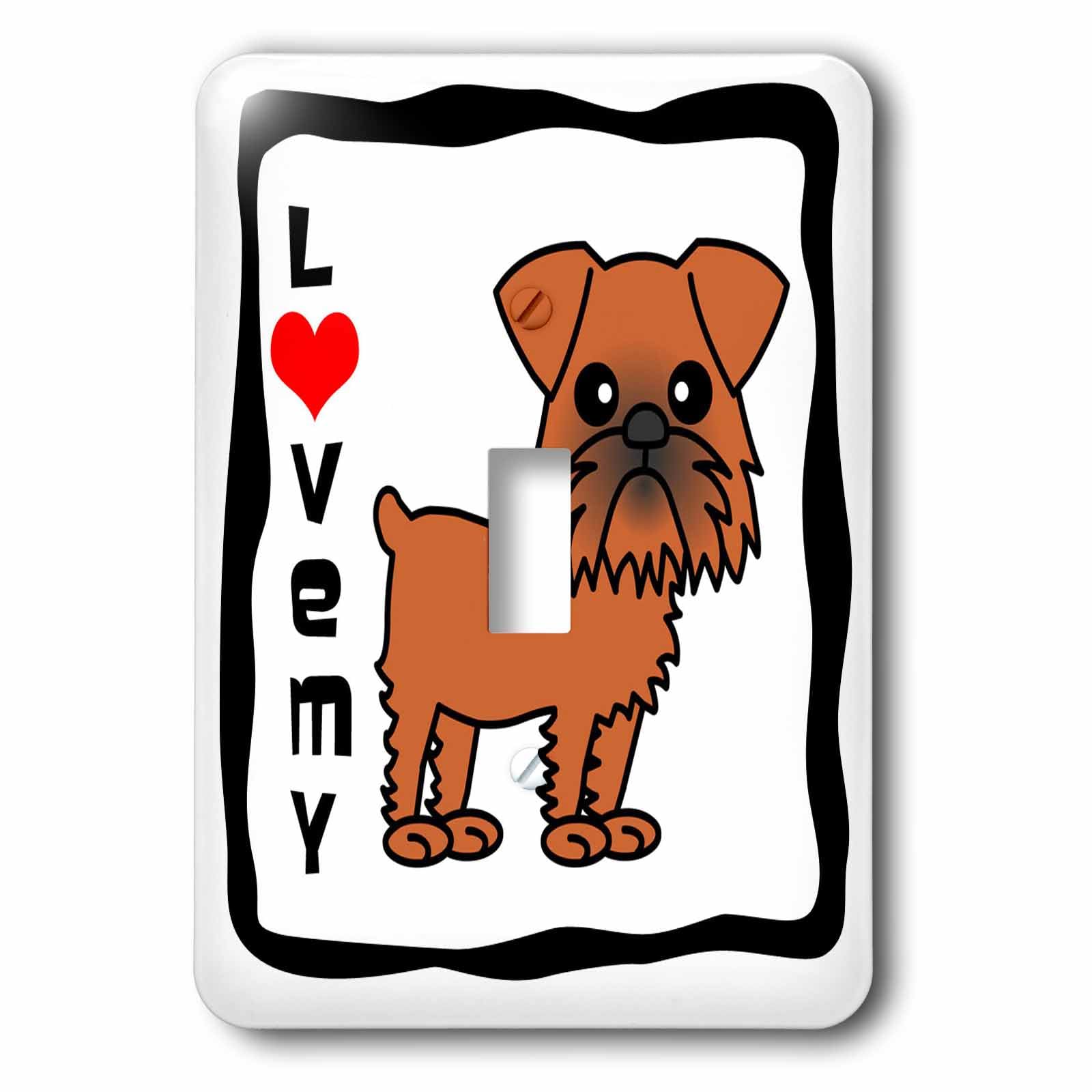 Brussels Griffon interrupteur simple marron pour célébrer votre compagnon - 4