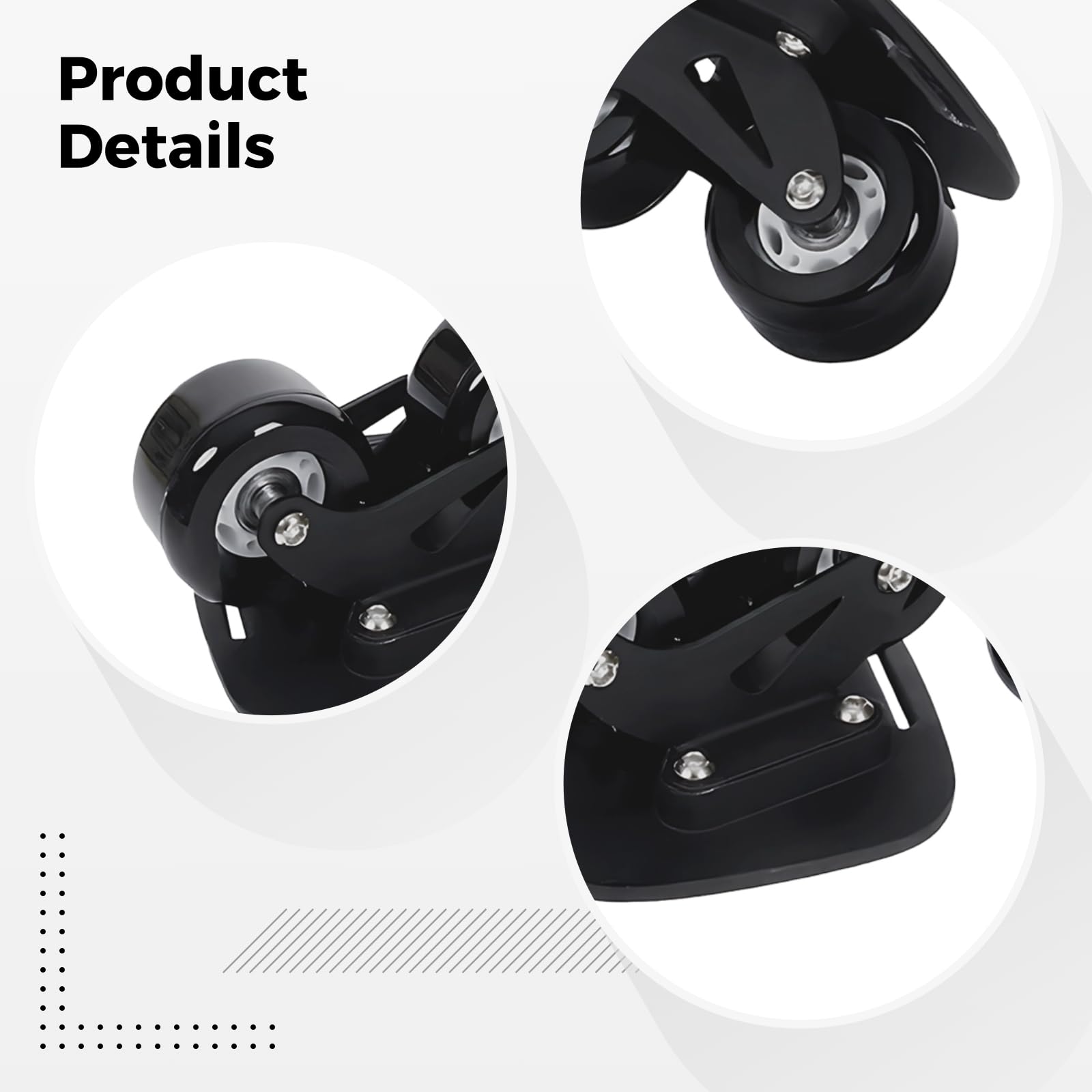 PONDON 2 pattini a rotelle in lega di alluminio, design separato, resistenti all'acqua, antiscivolo, per giovani e piloti, include strumenti di montaggio