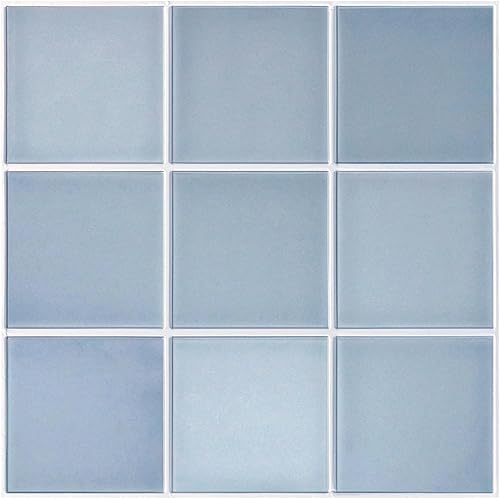 Miniatura 1 de 10 azulejos azules 3D para despegar y pegar de 11.8 x 11.8 pulgadas, cuadrados para despegar y pegar para cocina, azulejos de pared para dormitorio,
