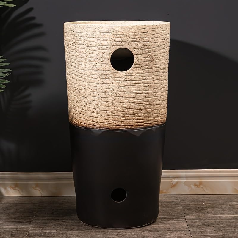 Pedestal Sinks Floor-Standing Column Sink Household Bathroom face wash Basin Ceramic Bathroom Sink (A)