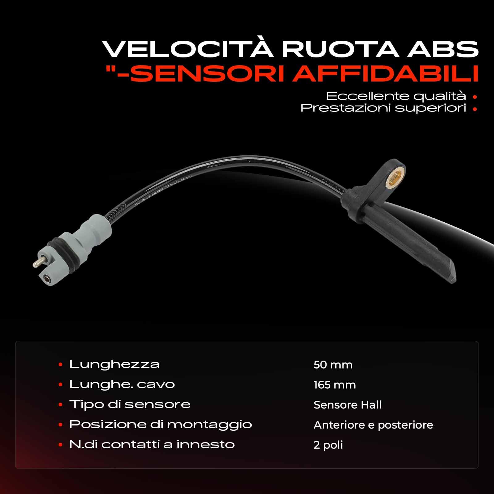 Frankberg Sensore Velocità Ruota ABS Sensore ABS Compatibile con 911 Cabriolet 997 B.o.x.s.t.e.r 987 911 Targa 997 C.a.y.m.a.n 987 911 997 Replace# 99760640702