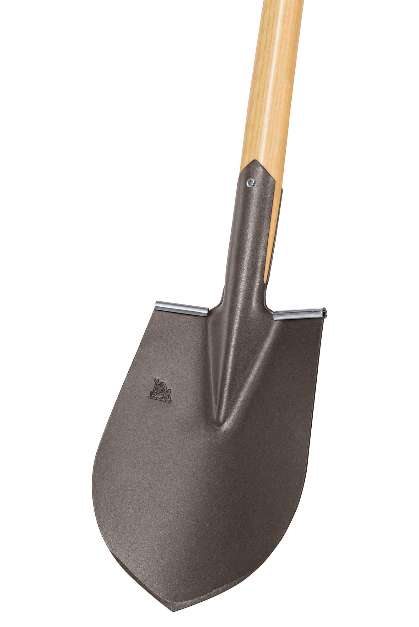 Idealspaten 13050286 lwa łopata do budowy Kieler piaskowana z trzonkiem jesionowo-D 85 x 28 cm, srebrna, 40 x 25 x 15 cm