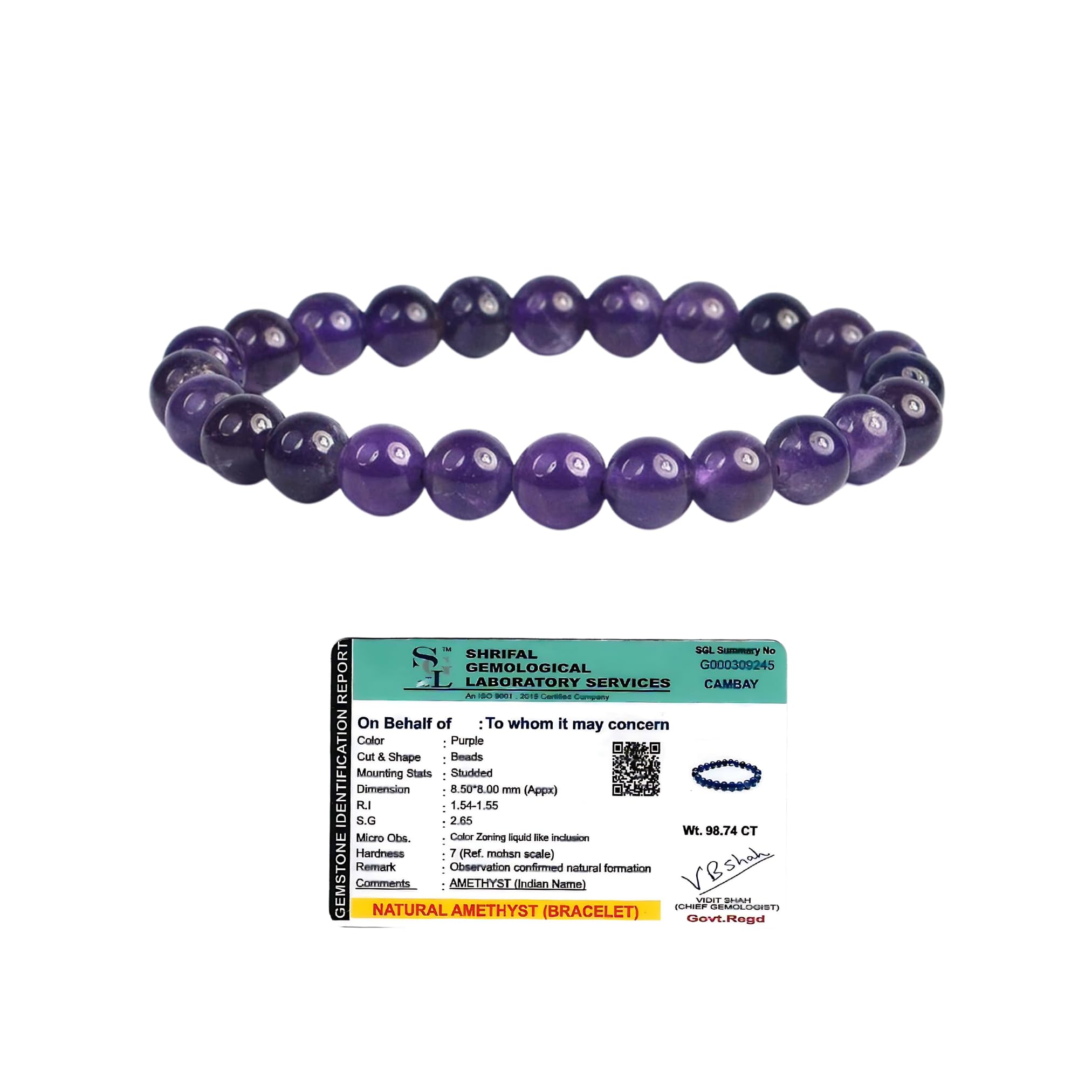 Ikka Jewels Authentic Amethyst Bracelet - Promotes Spiritual Growth & Financial Stability - Eases Stress & Improves Relationships - Lab Certified 8mm Beads (B0DC5R81DT) Amazon Price History, Amazon Price Tracker