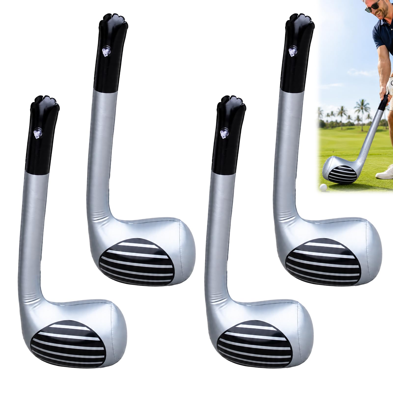 Huenwlp Inflatable Golf Club, 4PCS Set for Indoor Practice