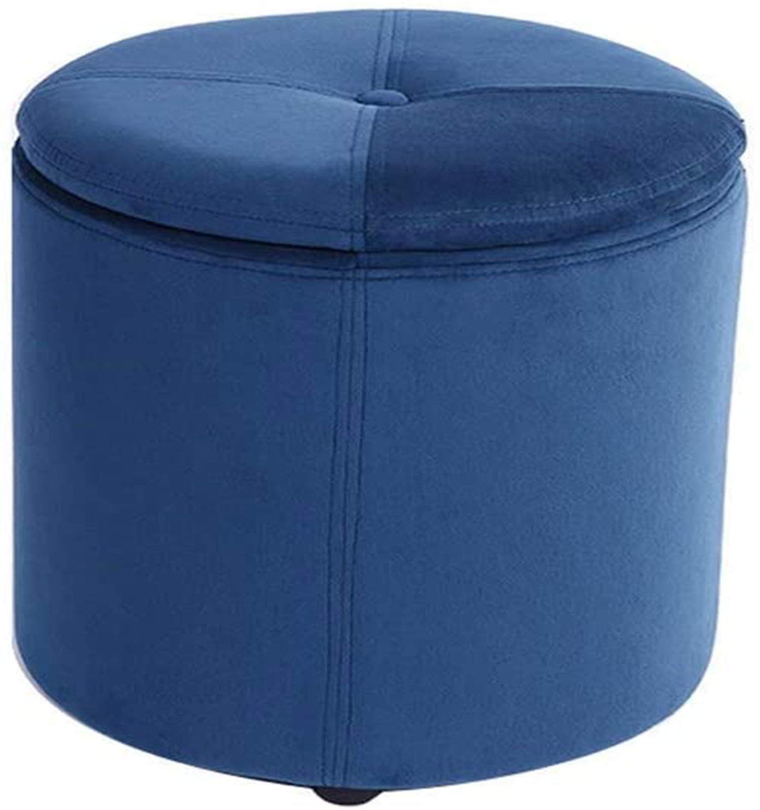 Tabouret de rangement coiffeuse et repose-pieds bleu salon