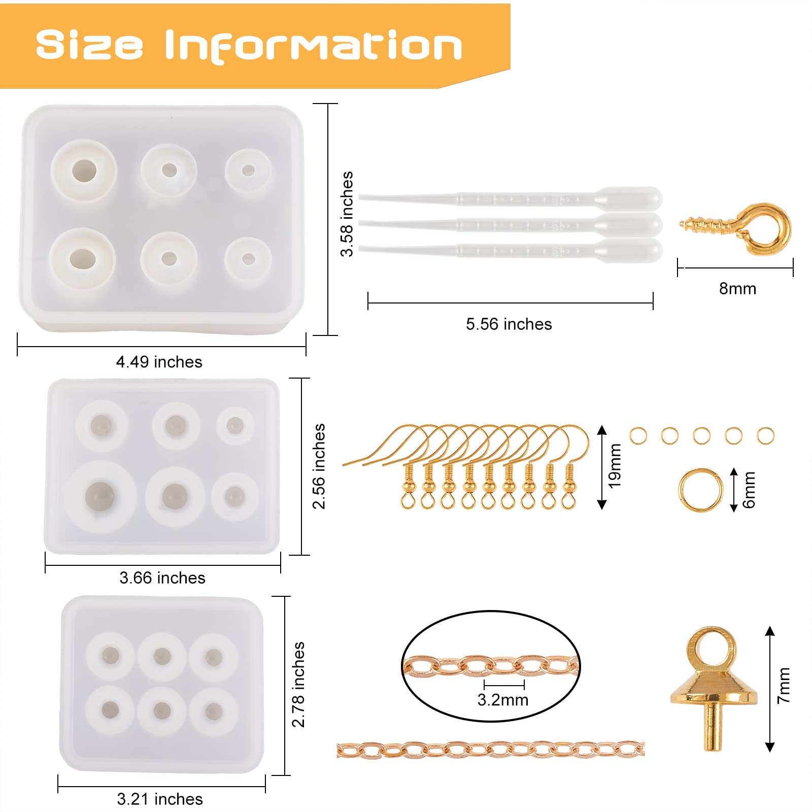 Stampo Per Sfere In Resina - 6 Misure Da 0.9 A 2.5cm, In Silicone Per Gioielli Fai Da Te | Per Perline E Cristalli - Foto 3