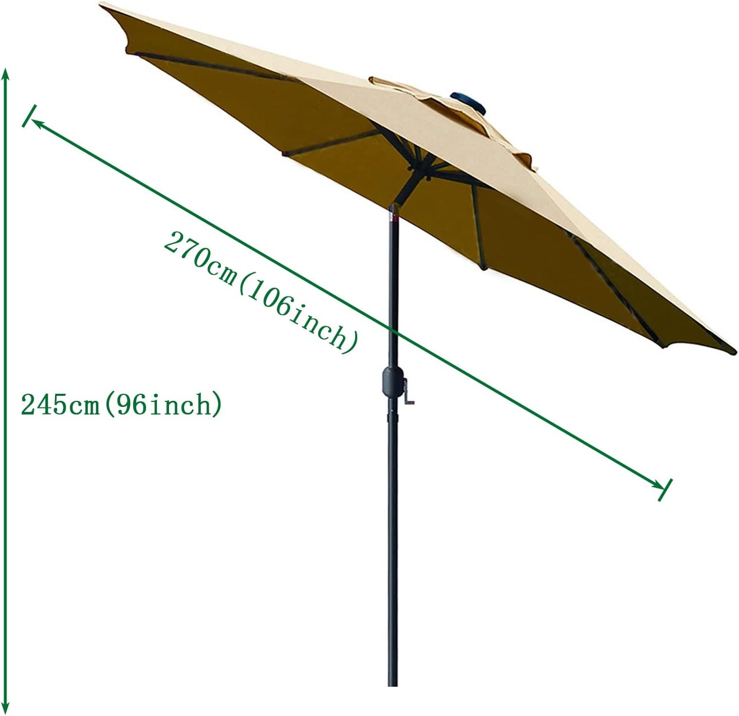 LSLYTQ Sun Umbrella, Patio Umbrella, Waterproof, Rain Windproof Umbrella, Sun Protection, With Tilt And Crank, For Balcony, Dining Tables, Gardens, Patios, Decking, Outdoor Table Umbrel good