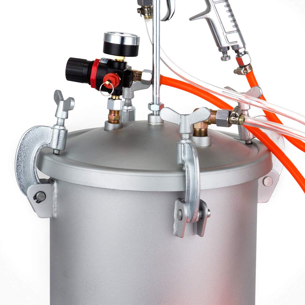 System de pulverización de Pintura de 10 L, depósito de Pintura de 60 PSI, Soporte para Pintura con Boquilla estándar de 3 mm para aplicar Pintura al Agua, Manchas, Barniz, Superficies Finas para