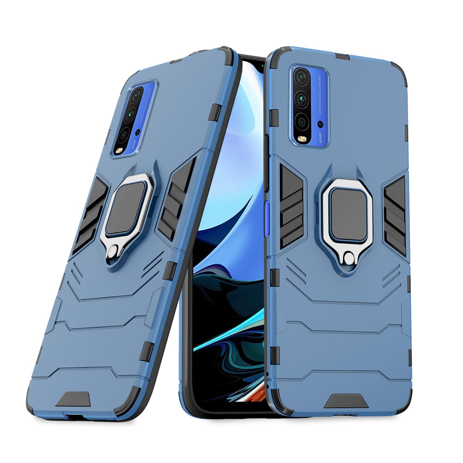 Pikkme Redmi 9 Power/Poco M3 Back Cover | D5 Tough Armor Bumper | 360 Protection Case | Ring Holder Stand Case (Blue) (B0927SRFD1) Amazon Price History, Amazon Price Tracker