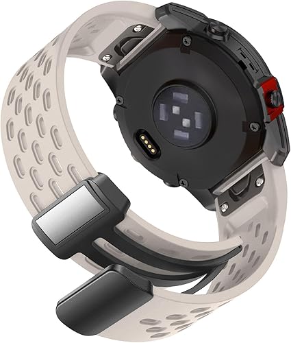 Miniatura 1 de Abanen Correa de reloj de silicona Air-holes para Garmin epix Pro de 1.850 in  Fenix 7  Fenix 6  Fenix 5, ajuste rápido 0.866 in correa deportiva