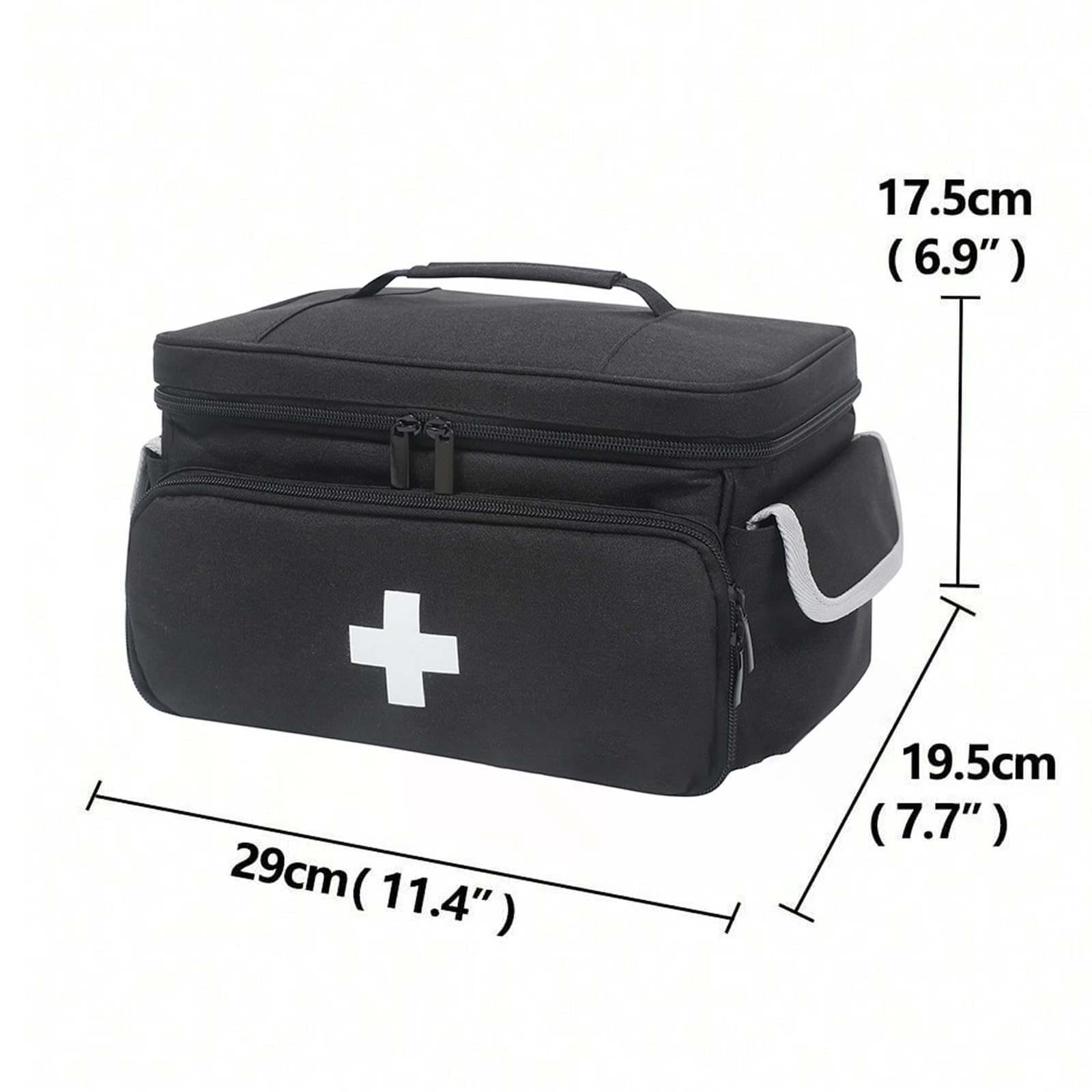 Leeres Erste-Hilfe-Set Mit Großem Fassungsvermögen,Aufbewahrungstasche For Medizinisches Erste-Hilfe-Zubehör,Aufbewahrungstasche For Medikamente Mit Mehreren Taschen(Black)