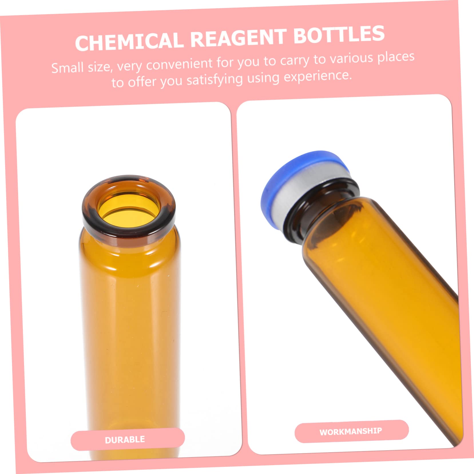 MUSISALY 25pcs Clear Plastic Test Tube Chemical Reagent Chemical Bottles Autosampler Vials Laboratory Container Reagent Container Small Bottles Small Vials Small Sample Bottles Glass Coffee