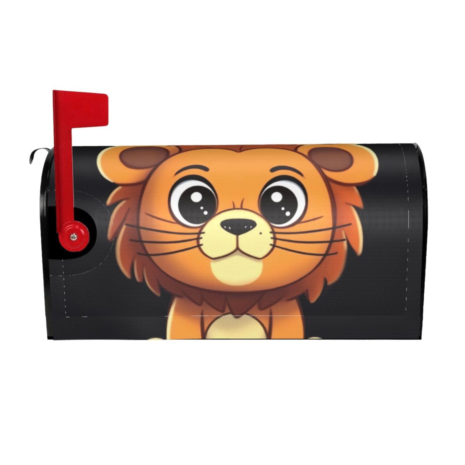 Cute Cartoon Lion Mailbox Covers Magnetic Wraps Post Letter Box Cover Garden Home Decor 25.5x21 in