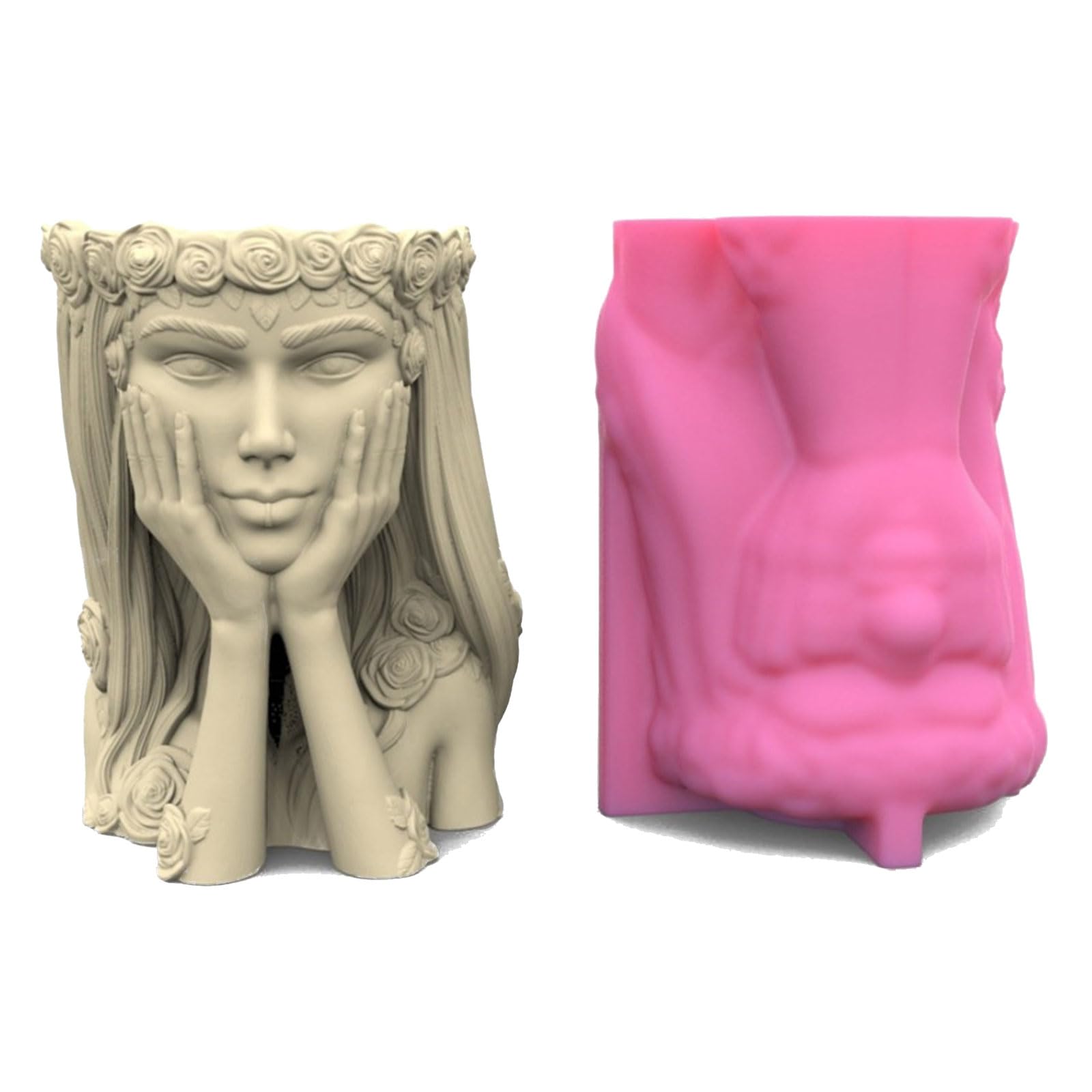 Stampo per vaso in silicone cemento della dea, vaso per piante