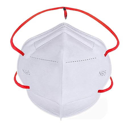 Feel Close Live Close N-95 Washable 5 Layer Unisex Face Masks, Man, Womens, Kids | Pack of 15 (White/Red)