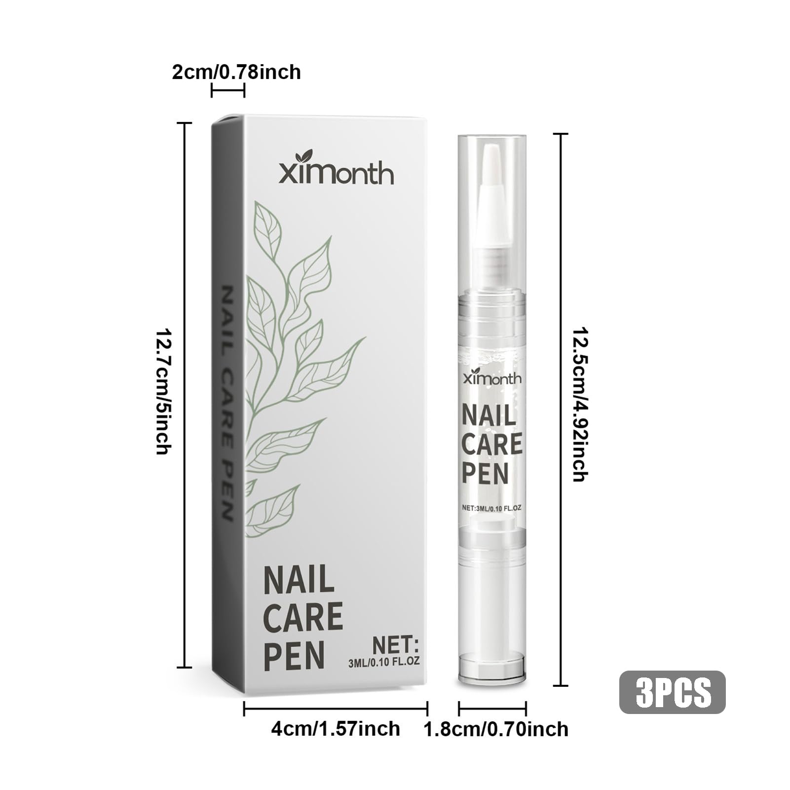 3 Pezzi Nail Care Pen, Arricchito con Olio di Jojoba, Olio di Cocco, Burro di Karitè, Estratto di Aloe Vera, Vitamina E