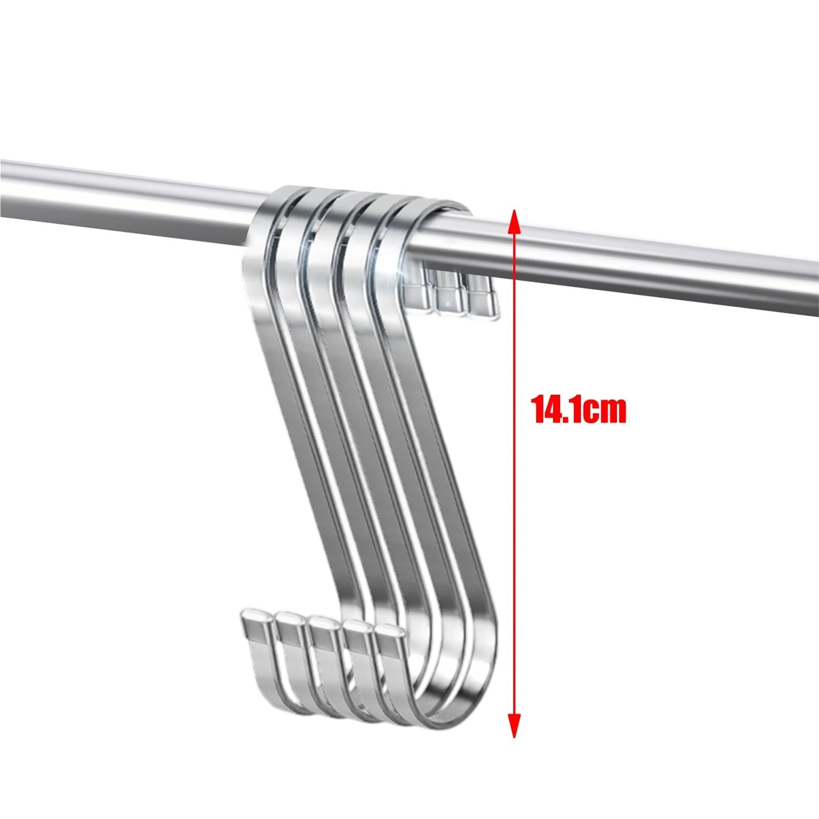 Edelstahlhaken in S-Form for Aufhängen von Pflanzen, robuster Topf- und Pfannenhalter for Küche, Bad Kleiderschrank FüR Pflanzen, BlumentöPfe(14cm,30pcs)