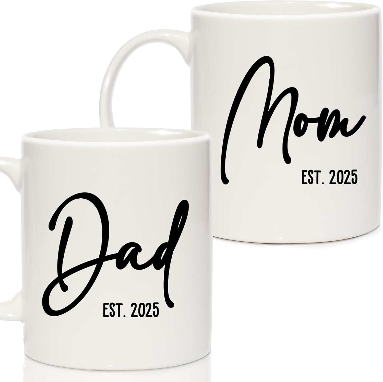 Breezy Valley New Parents Gifts for Couples, New Mom Dad Mugs Est 2025 Cup - Expecting Parents Dad Mom to Be Gifts for 1st First Time, Baby Shower Gender Reveal Gift