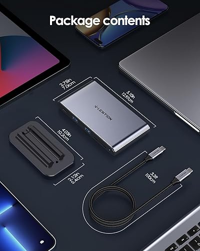Miniatura 7 de LENTION Estación de acoplamiento para portátil USB C desmontable 10 en 1 con HDMI dual 4K a 60Hz, carga PD, USB C, USB-A, lectores de tarjetas