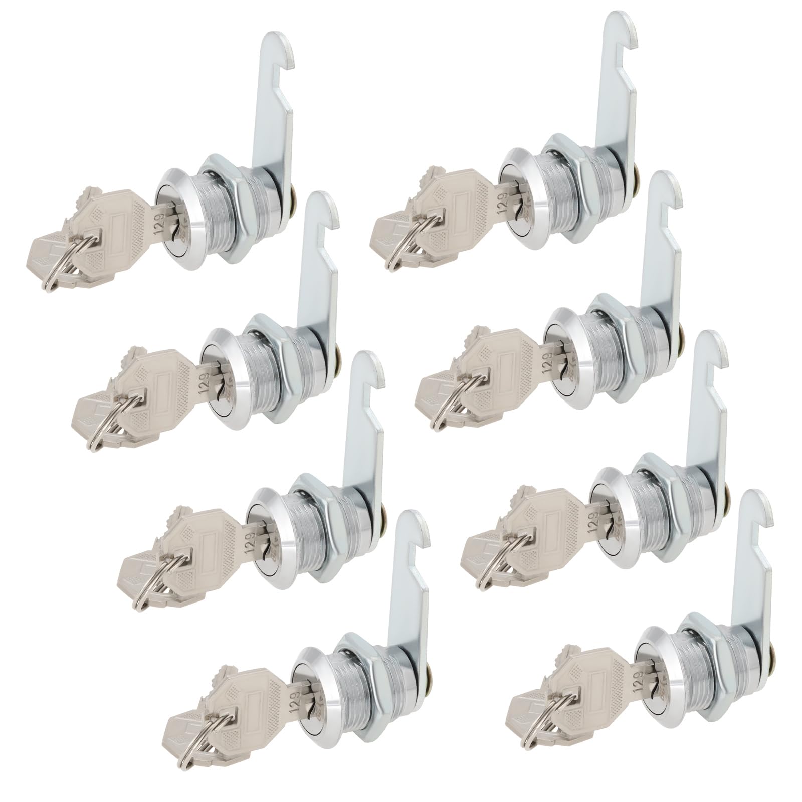 Sg Store Silver 8 Pack 20Mm Cam Lock With Keys Zinc Alloy Barrel Lock Cabinet Lock Replacements For Toolboxes Drawers Mailboxes Locker Filing Cabinet Letter Box