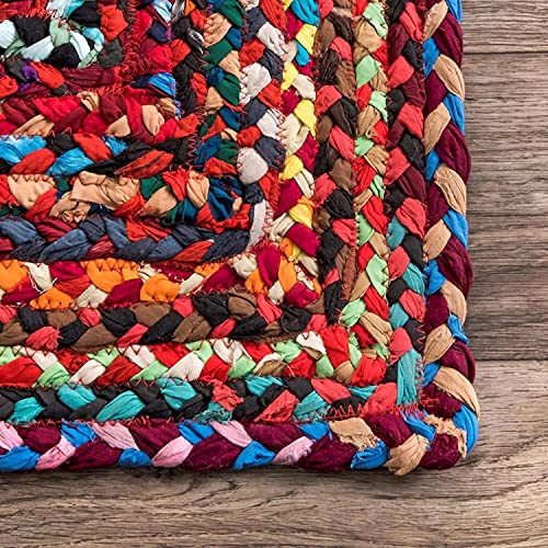 Image of Jute 5x7 feet Handwoven Natural Fibers, Braided Reversible Rectangular Rug, Carpet for Bedroom Living, Dining Room (5x7 feet, Multi)
