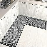 Kitchen Rugs Kitchen Mat Set of 2 Kitchen Rug Non-Slip Kitchen Rugs and Mats 47.3x17.3/31.5x17.3...