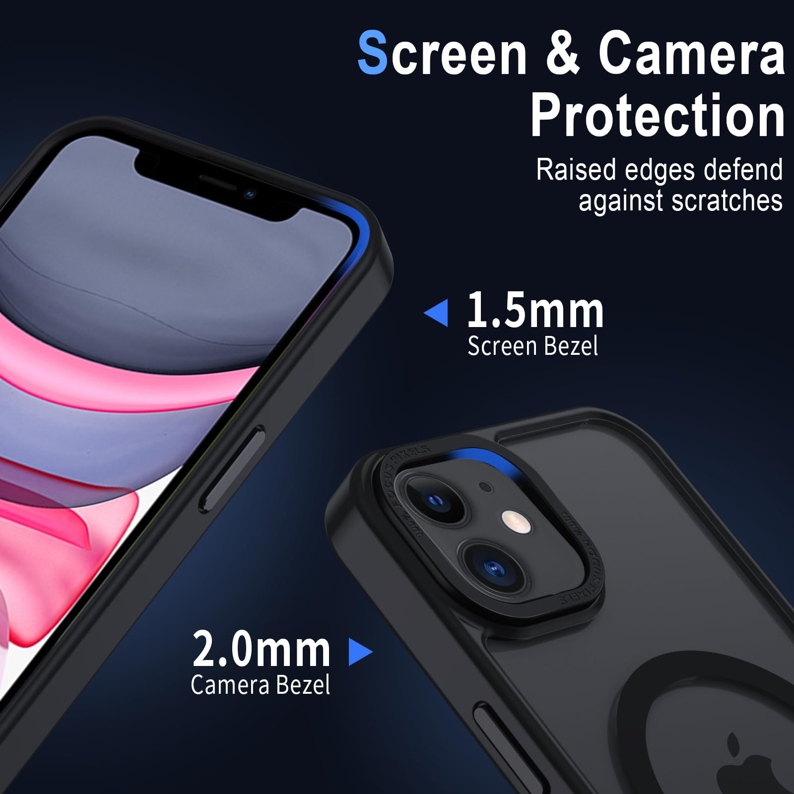 XTCASE Etui na telefon iPhone 11, magnetyczne, kompatybilne z Magsafe, matowe, półprzezroczyste etui na telefon komórkowy do iPhone 11, odporne na zarysowania tył z poliwęglanu + etui typu bumper TPU
