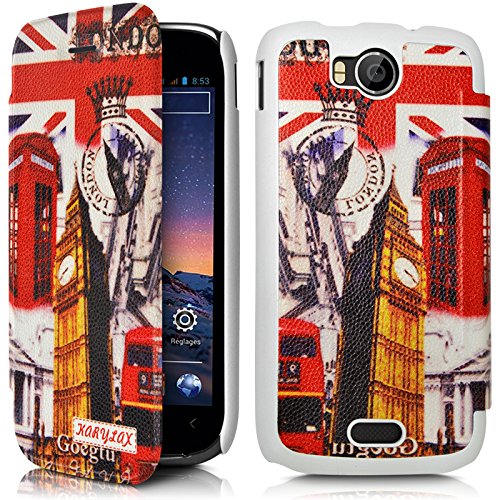KARYLAX Seluxion - Coque Housse Etui à Rabat latéral et Porte-Carte pour Wiko Cink Peax/Peax 2 avec Motif ZA03