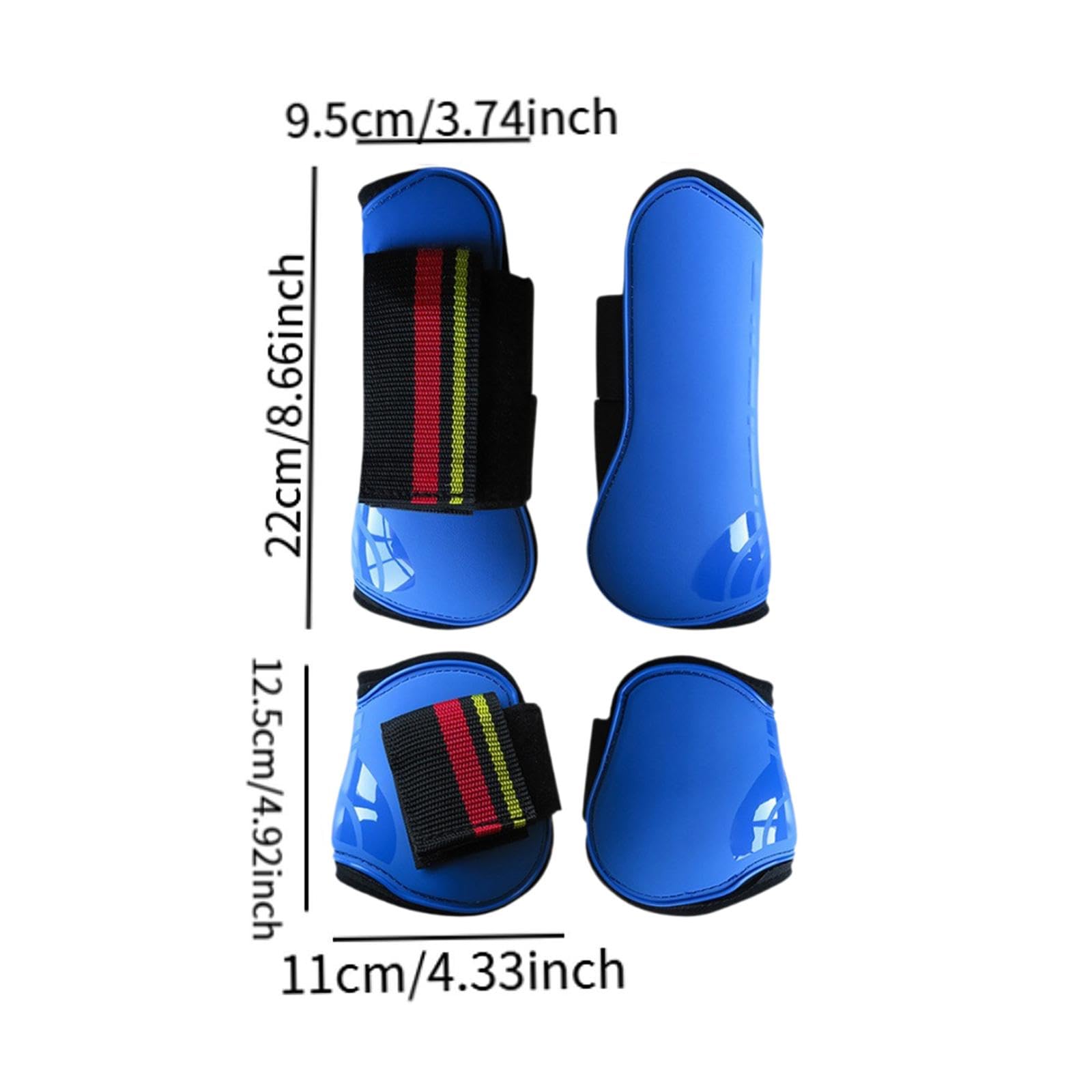 4 Pezzi Paratendini per Cavallo Set di Fasce per Gambe Gambali per Cavallo Stivali per Cavallo per Gambe Anteriori e Posteriori per Ostacoli da Salto, Blu