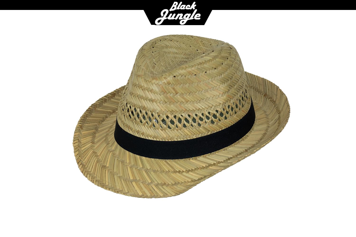 Black Jungle Cappello di Paglia Varadero Cappello Naturale Cappello Estivo di Paglia Cappello Avana Cappello Unisex Fedora Bogart