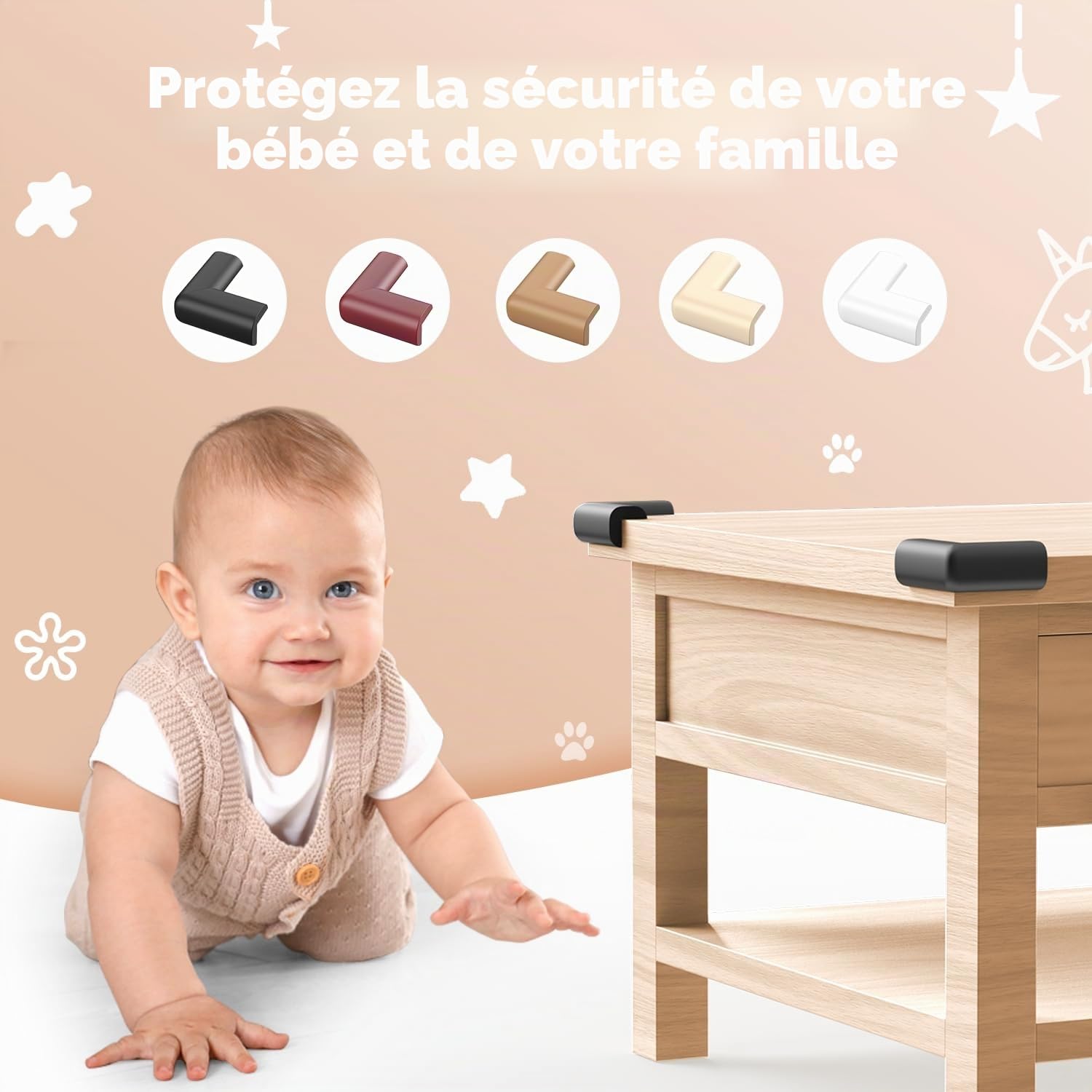 Lot de 12 Coin de Table Protection Bebe, Protege Coin de Bebe avec Colle Solide, Mousse Souple, Protection Angle pour Meubles et Endroits Pointus, Noir