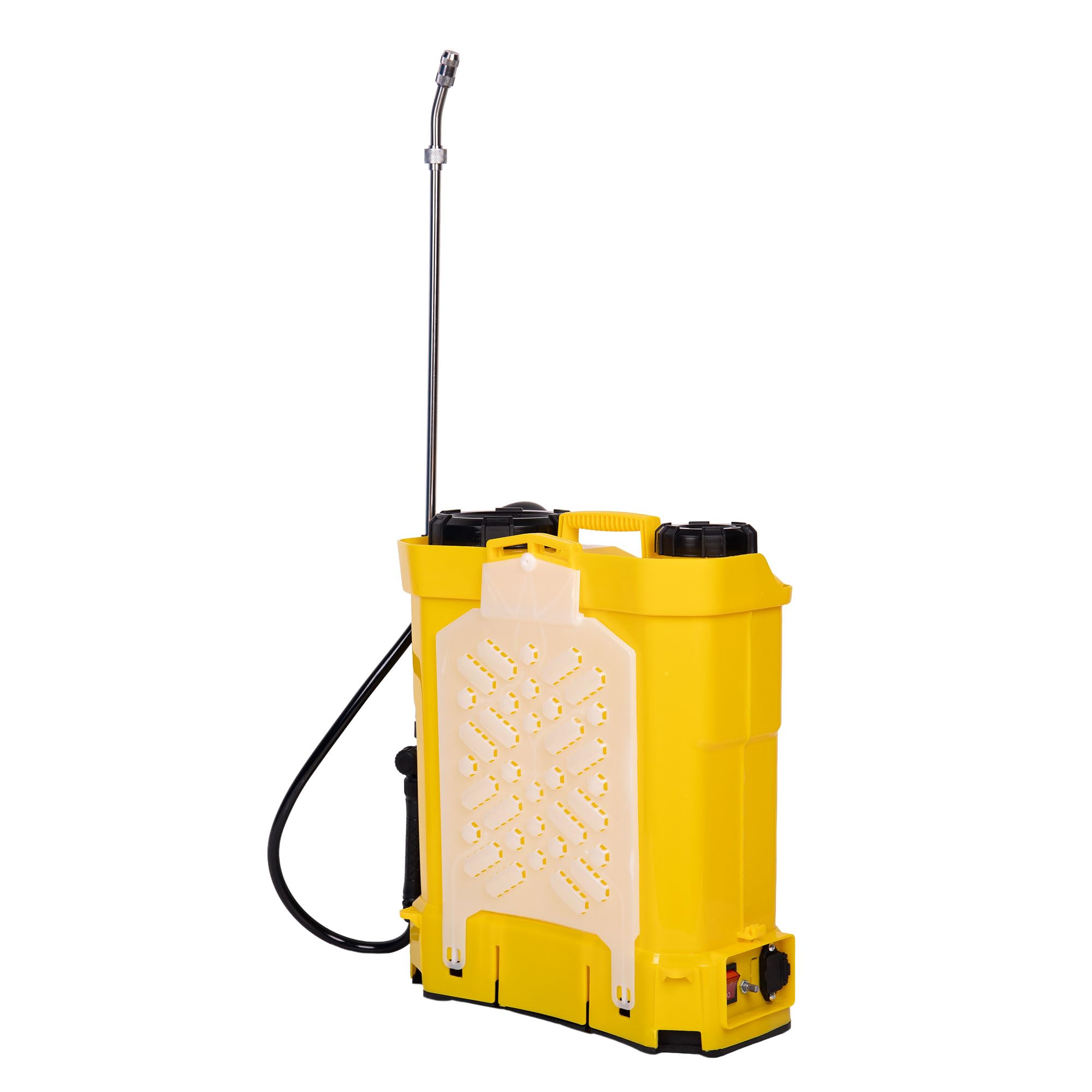Cofan Pulverizador de Espalda Eléctrico, Sulfatadora Profesional de 12 litros, Batería de Litio 12 V, Lanza de Acero Inoxidable, 4 Boquillas Incluidas (Amarillo, 12 litros, Pulverizador de Espalda) — view 4