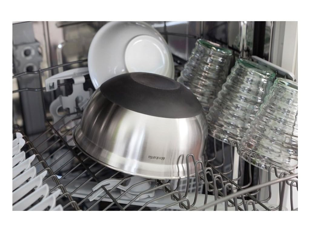 Brabantia 363849 - Cuenco, 1,6 l, Acero Mate, Base Color Negro