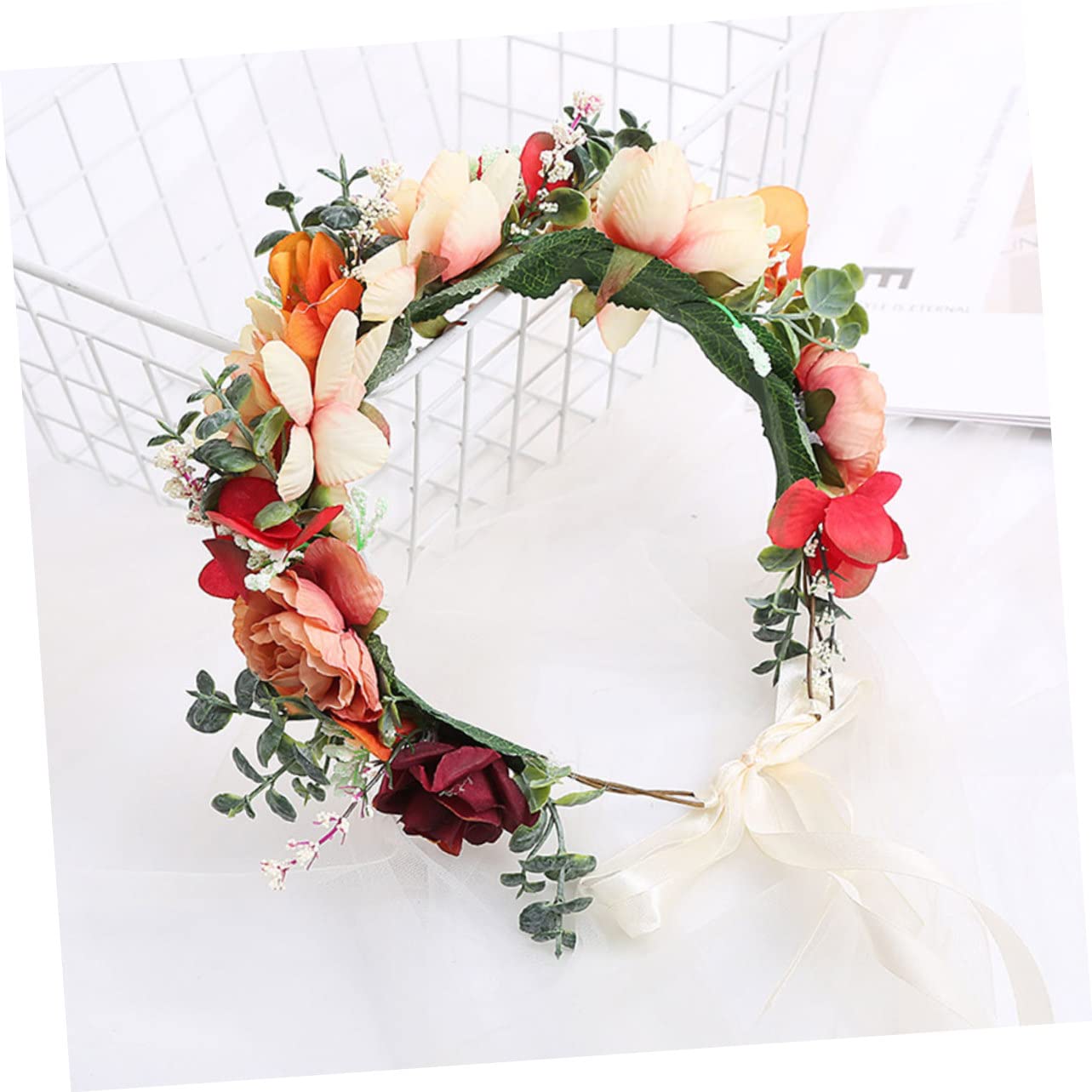 FOMIYES 4stücke Farbige Blumenkranz Haarschmuck Für Einstellbares Haarband Für Hochzeiten Und Festivals Boho-stil Vielseitig Einsetzbar Perfektes Accessoire Für Brautjungfern Und
